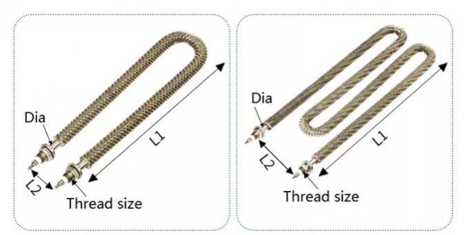 6mm 15kw U Type Tubular Finned Air Heater 750w Finned Heating Element