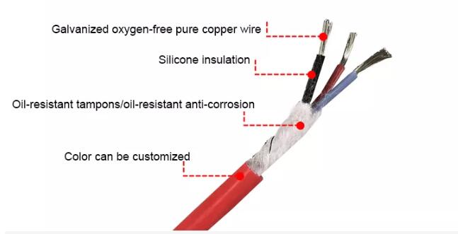 High Voltage Silicone Rubber High Temperature Cable Heat Resistant 3 Core 220v