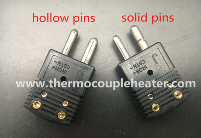 Standard Size Thermocouple Connector With Solid Pins Type K Type J