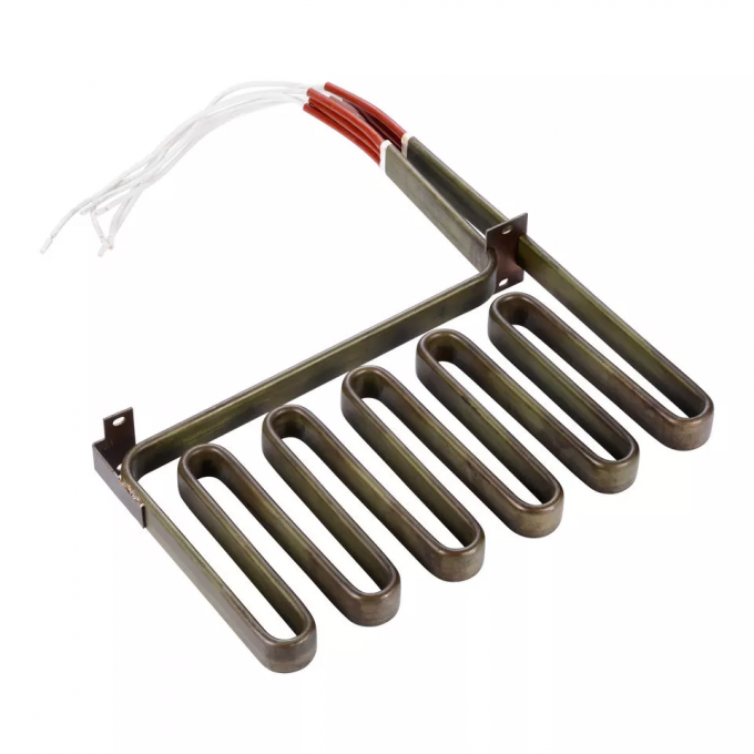 Flat tube heating element for deep fryer heating equipment