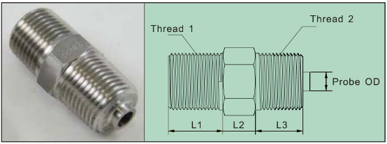 Thermocouple Components Nipple To Suit Thermometer Or Thermocouple Well Packaged