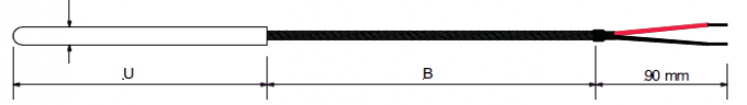 Thermocouple Type J Diamater 10mm, Leads With Spring Protection